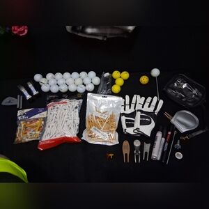 Outdoor Golf Accessory Set with White and Yellow Balls